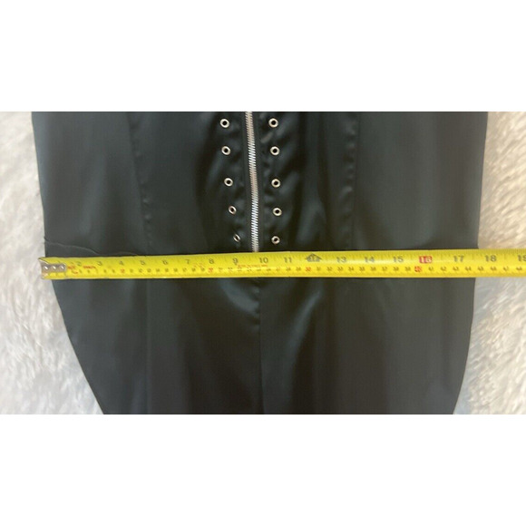 Vintage Y2K Black Satin Goth Jumpsuit Size XL Zip Club Rave Cyber Grunge Punk - Picture 11 of 12